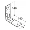 Кутник з прокладкою DOMAX 140x140x65x2,5 мм, упаковка 10 шт (KP5)