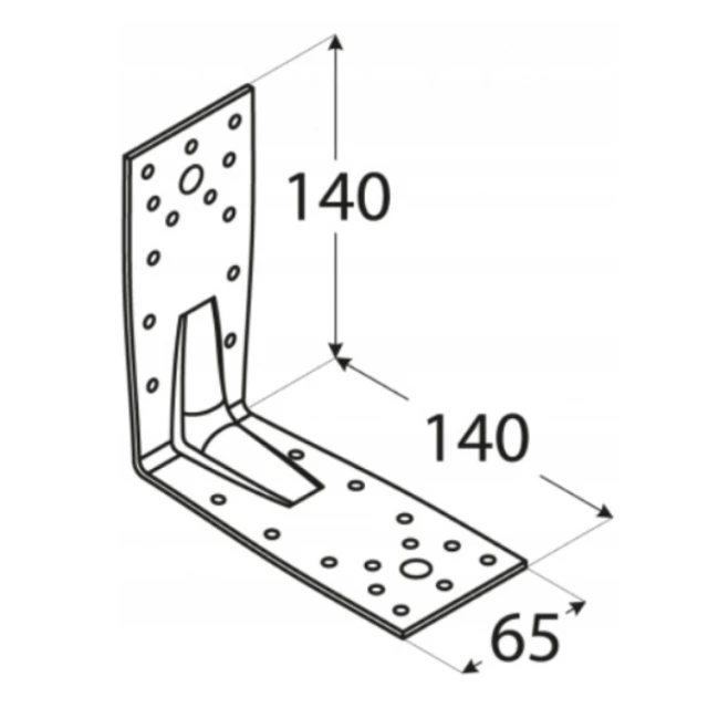 Кутник з прокладкою DOMAX 140x140x65x2,5 мм, упаковка 10 шт (KP5)
