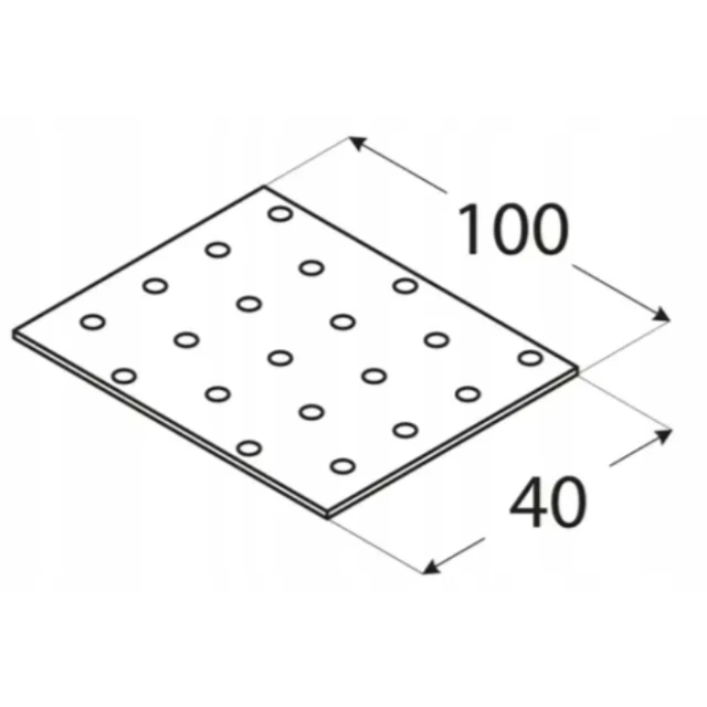 Пластина перфорована DOMAX 40x100x2 мм PP 2, 20 шт (PP2)