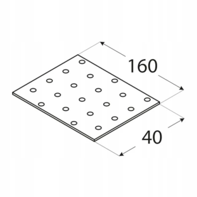 Пластина перфорированная DOMAX 40x160x2 мм PP 4, 20 шт (PP4)