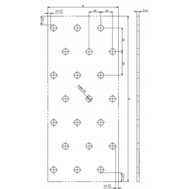 Плитка перфорована DOMAX 60x240x2 мм (PP8)