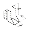 Кронштейн балки DOMAX 60x130x75x2 мм (10 шт) (WB15)