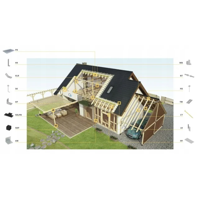 Кронштейн балки DOMAX 60x130x75x2 мм (10 шт) (WB15)