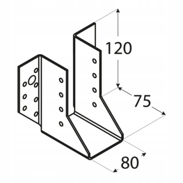 Кронштейн балки DOMAX 80x120x75x2 мм (10 шт) (WB26)