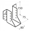 Кронштейн балки DOMAX 80x150x75x2 мм (10 шт) (WB27)