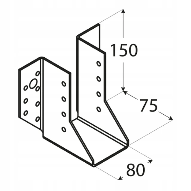 Кронштейн балки DOMAX 80x150x75x2 мм (10 шт) (WB27)