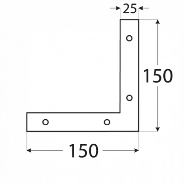 Кутник DOMAX 150x150x25x2,5 мм комплект 10 шт (NA1)