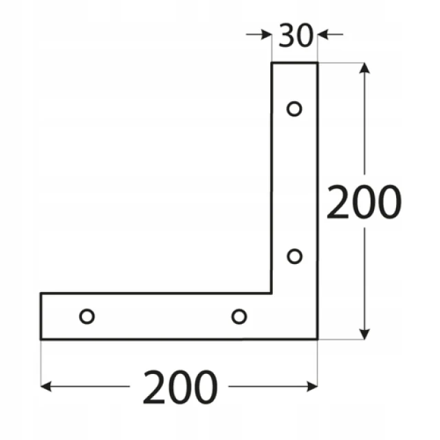Кутник DOMAX 200x200x30x3 мм комплект 10 шт (NA2)