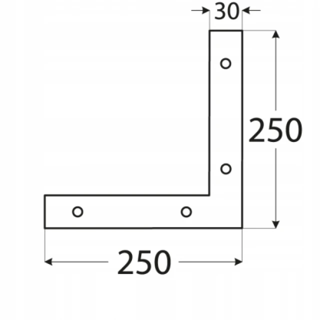 Кутник DOMAX 250x250x30x3 мм комплект 10 шт (NA3)