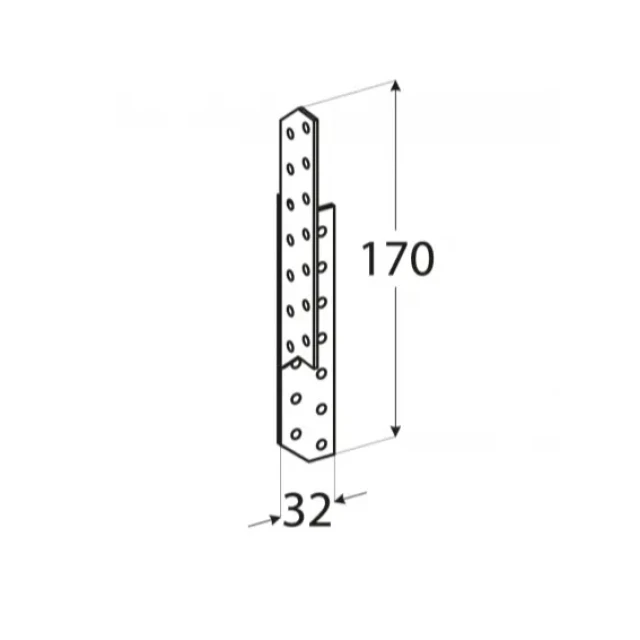 З'єднувач крокв'яний DOMAX 170x32x2 мм ЛК2 Правий, 20 шт (ŁK2)
