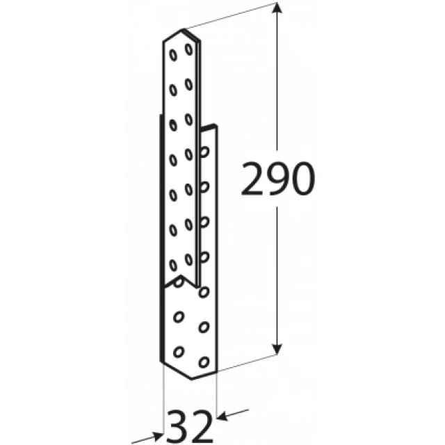 Муфта стропильна DOMAX 290x32x2 мм ЛК8 права, комплект 20 шт (ЛК8)
