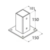 Основа столба с плоским основанием DOMAX 101x150x150 мм (PSP100)