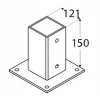 Основа слупа з плоскою основою DOMAX 121x180x200 мм (PSP120)