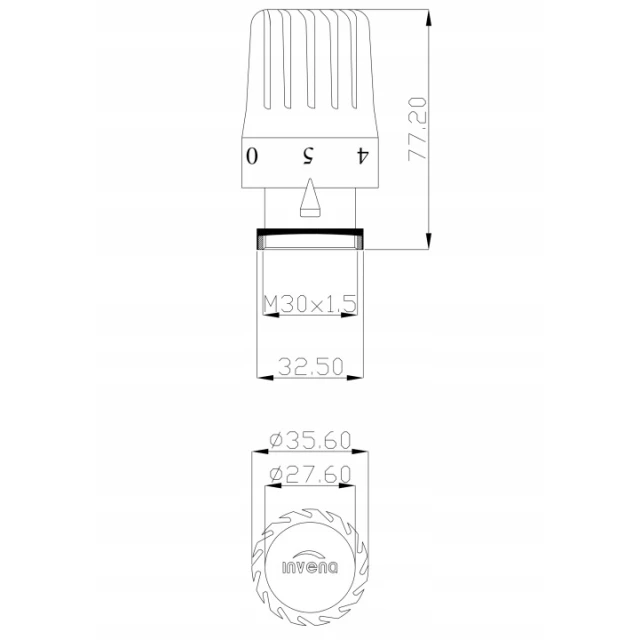 Головка INVENA терmoстатична MINI (CD-74-015-X)