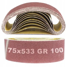 Стрічка шліфувальна GERMAFLEX 75x533 мм, зернистість 100, комплект 10 шт (XCL 33922)