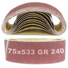 Стрічка шліфувальна GERMAFLEX 75x533 мм, зернистість 240, комплект 10 шт (XCL 33927)