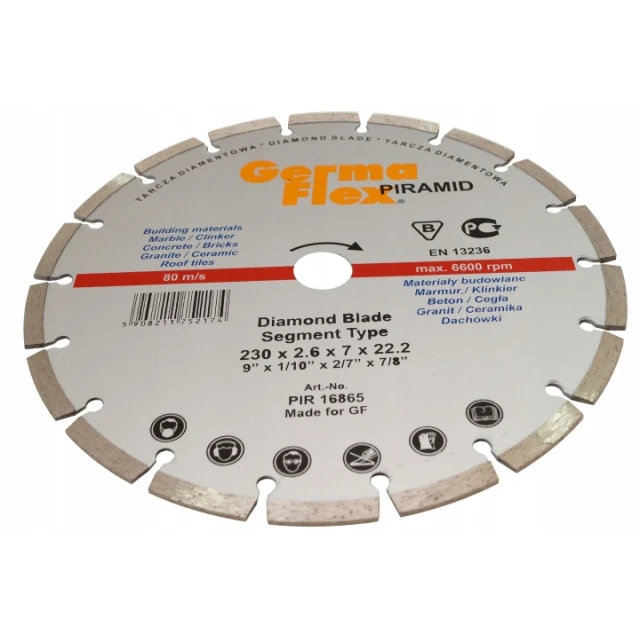 Диск алмазний сегментний GERMAFLEX 230 мм Пірамід (PIR16865)