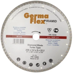 Диск діамантовий турбо GERMAFLEX 230 мм Germa-Flex Pyramid (PIR16869)
