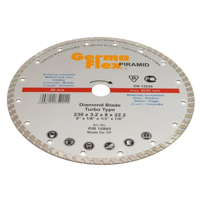 Диск діамантовий турбо GERMAFLEX 230 мм Germa-Flex Pyramid (PIR16869)