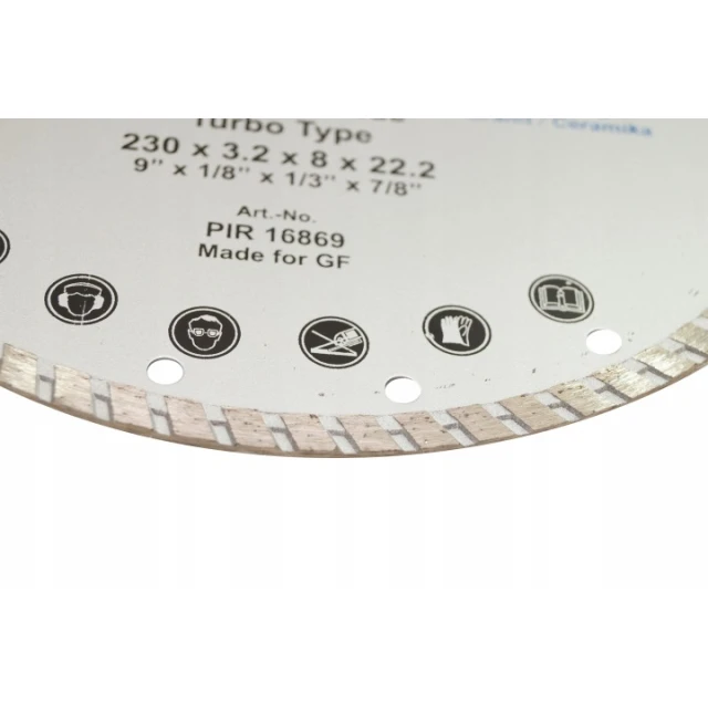 Диск діамантовий турбо GERMAFLEX 230 мм Germa-Flex Pyramid (PIR16869)