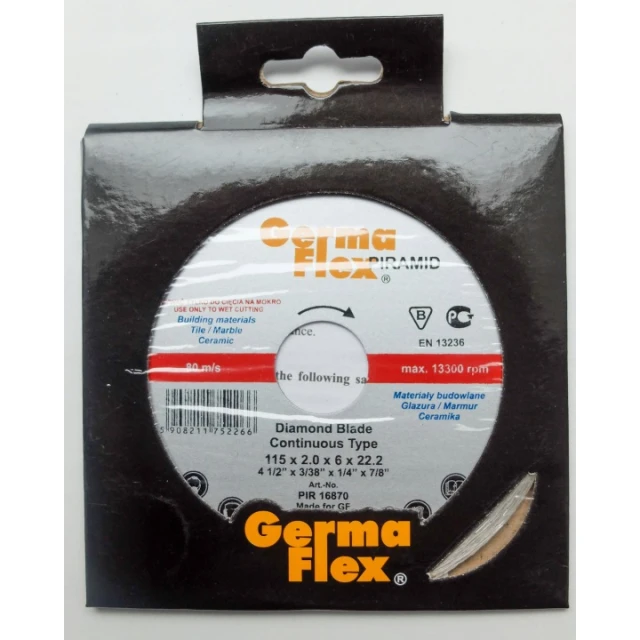 Диск алмазний суцільний Germa-Flex GERMAFLEX 115 мм Piramid (PIR16870)