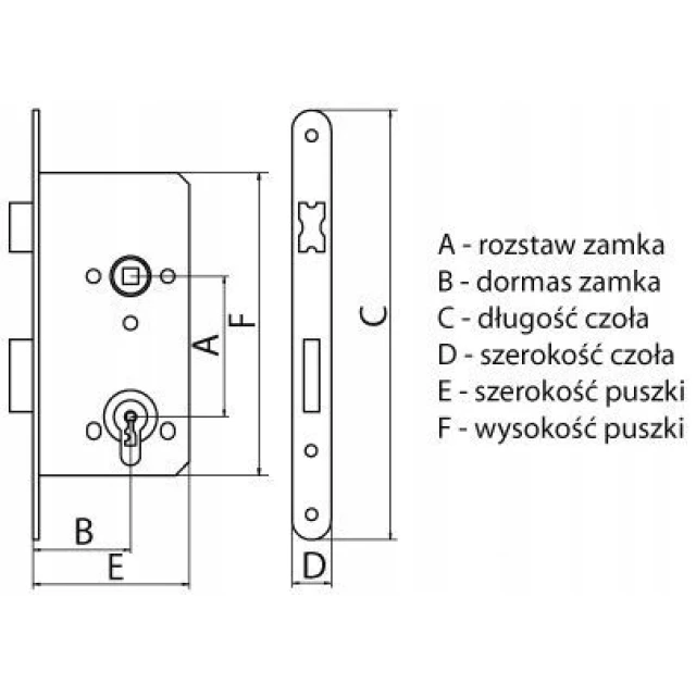 Замок врезной JANIA 72/50 KL (Z079)