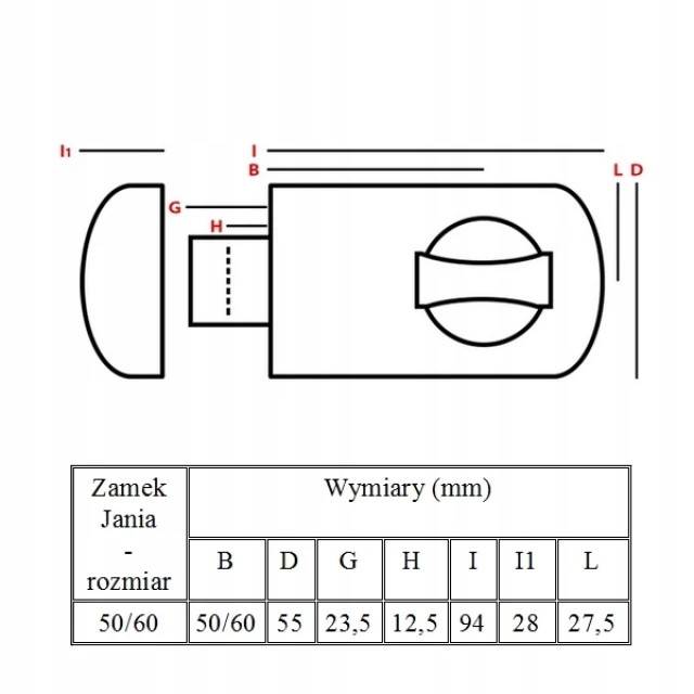 Цилиндр замка JANIA JANIA-50/60 White (Z 253)