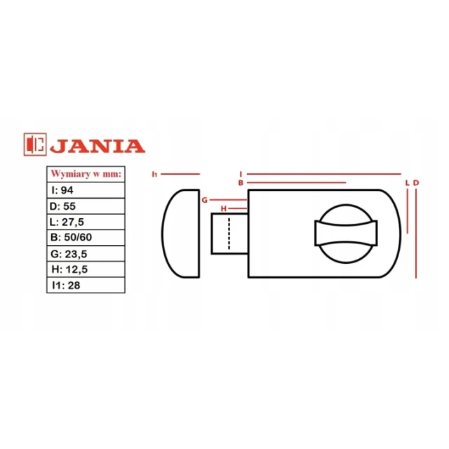 Циліндр замка JANIA JANIA-50/60 Graphite (Z 255)