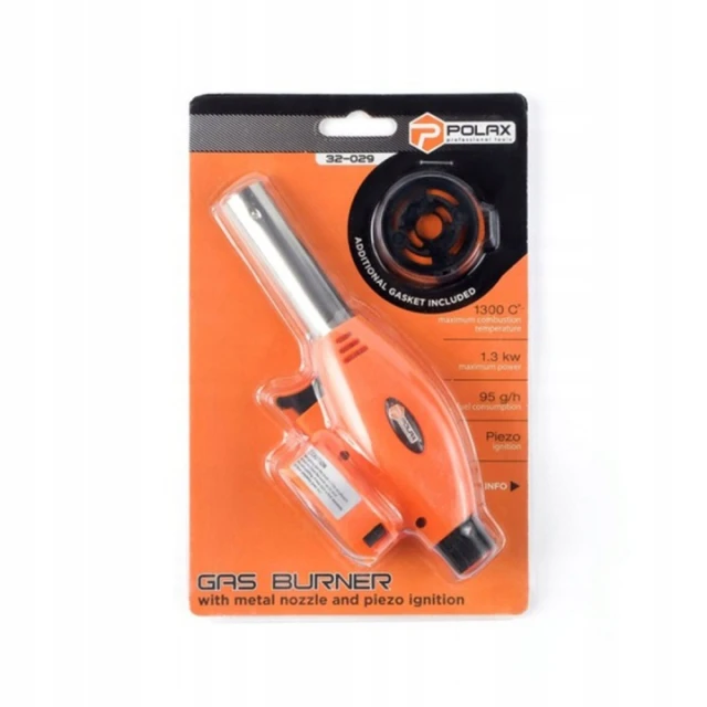 Паяльник газовий на картриджі POLAX 227g з PIEZO click (32-029)