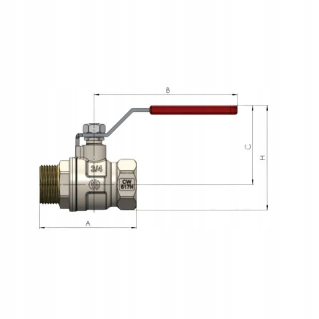 Кран кульовий ARCO 15 мм з рукояткою PN30 (750603)