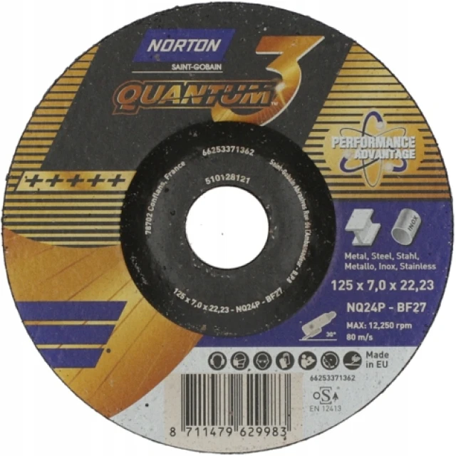 Шлифовальный круг Quantum Norton 3 125x7,0 мм металл/нержавеющий (66253371362)