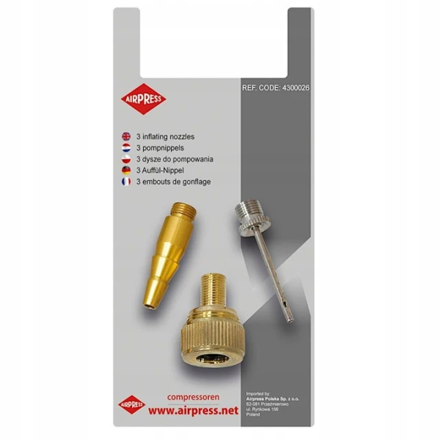 Комплект AIRPRESS 3 насадки до компресора для гідрокостюмів и шин (4300026)
