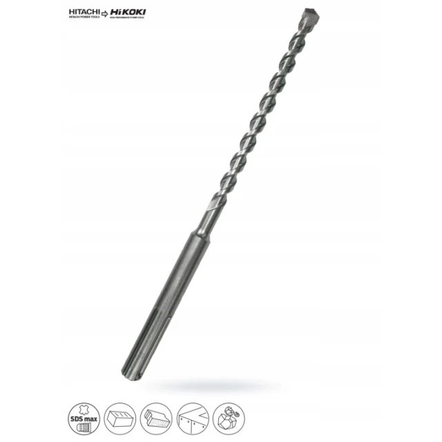 Свердло SDS MAX HiKOKI 12x740/600 2 спіралі 2 ріжучих кромки (750912)