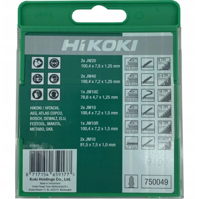 Полотно для лобзика T набір HiKOKI 10 шт дерево метал (750049)
