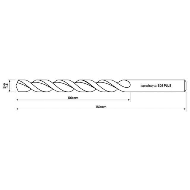 Сверло бетона HiKOKI 16x160/100 SDS+ BASIC (750394)