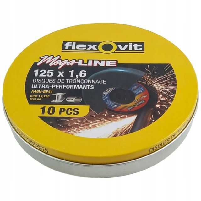 Диск для металу Flexovit 125x1,6 INOX Mega 10 шт (662528845478)