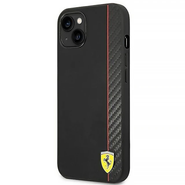 Чохол Ferrari Carbon для iPhone 14 Plus Black (FEHCP14MAXBK)