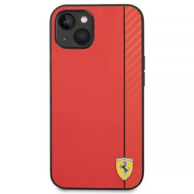 Чохол Ferrari Carbon для iPhone 14 Plus Red (FEHCP14MAXRE)