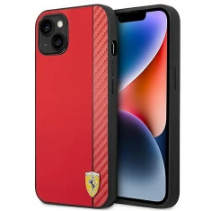 Чохол Ferrari Carbon для iPhone 14 Plus Red (FEHCP14MAXRE)