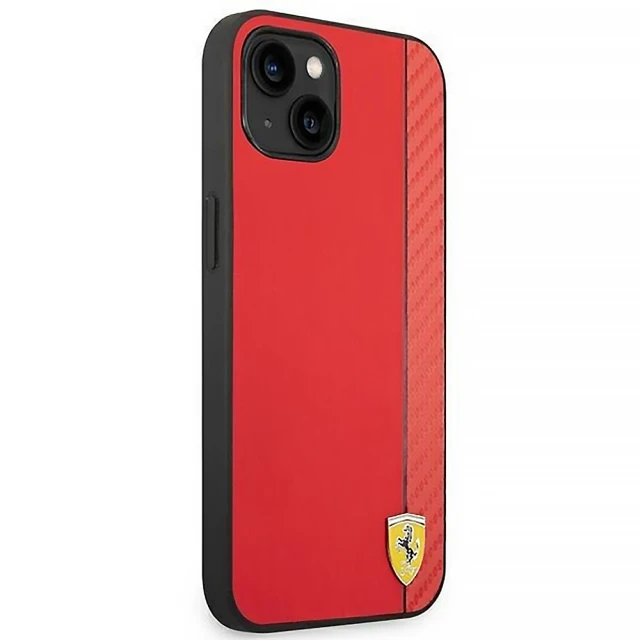 Чохол Ferrari Carbon для iPhone 14 Plus Red (FEHCP14MAXRE)