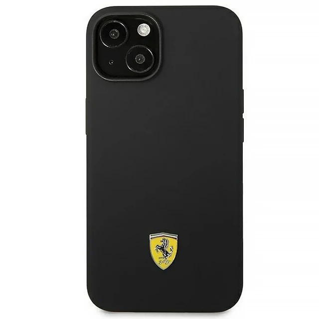 Чохол Ferrari Silicone Metal Logo для iPhone 14 | 13 Black (FEHCP14SSIBBK)