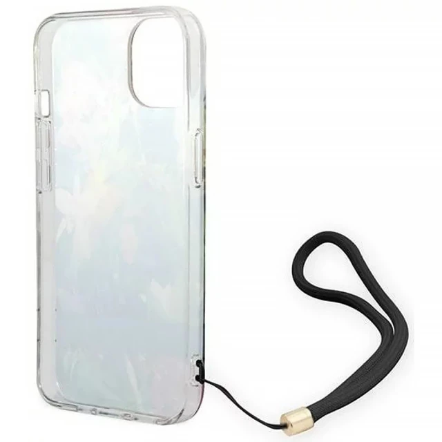 Чохол Guess Flower Strap для iPhone 14 | 13 Blue (GUOHCP14SHFLSB)