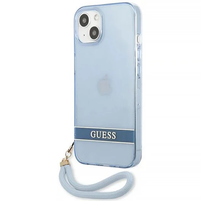 Чехол Guess Translucent Strap для iPhone 13 mini Blue (GUHCP13SHTSGSB)