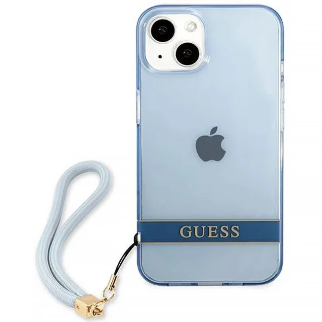 Чехол Guess Translucent Strap для iPhone 13 mini Blue (GUHCP13SHTSGSB)