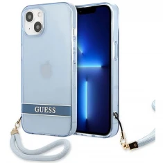 Чехол Guess Translucent Strap для iPhone 13 mini Blue (GUHCP13SHTSGSB)