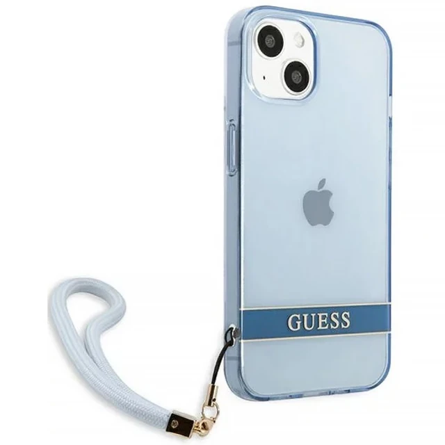 Чехол Guess Translucent Strap для iPhone 13 mini Blue (GUHCP13SHTSGSB)