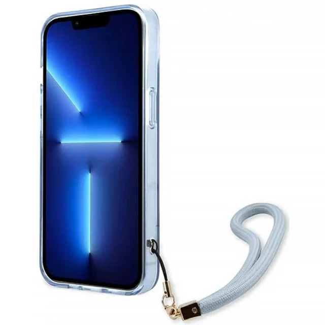 Чехол Guess Translucent Strap для iPhone 13 mini Blue (GUHCP13SHTSGSB)