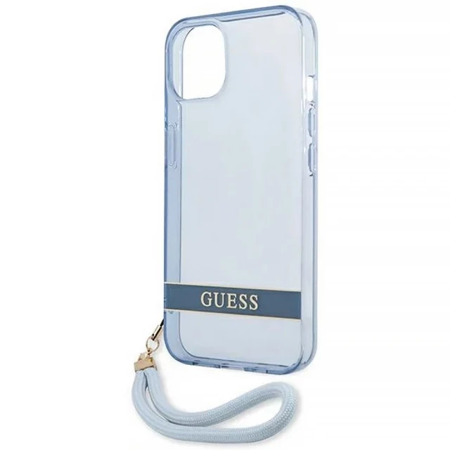Чехол Guess Translucent Strap для iPhone 13 mini Blue (GUHCP13SHTSGSB)