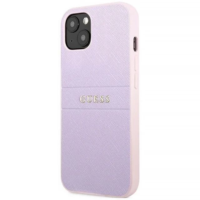 Чохол Guess Saffiano Hot Stamp & Metal Logo для iPhone 13 mini Purple (GUHCP13SPSASBPU)