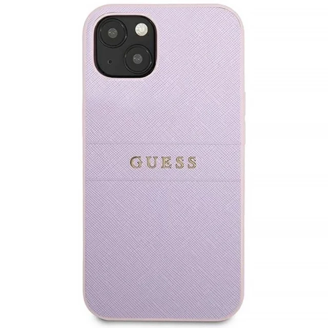 Чохол Guess Saffiano Hot Stamp & Metal Logo для iPhone 13 mini Purple (GUHCP13SPSASBPU)